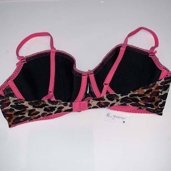 VS X Betsey Johnson Pink Leopard 36 C / S Bra Set - Picture 5 of 16